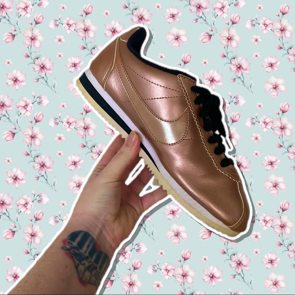 NIKE Rose Gold Cortez Sneakers